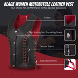 WCWV95841REDEYELET WOMEN SIDE LACE VEST M/O BUFFALO LEATHER Red/BLK
