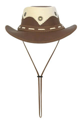 Real Oily Leather Outback Bush Hat Western Aussie Style Hat