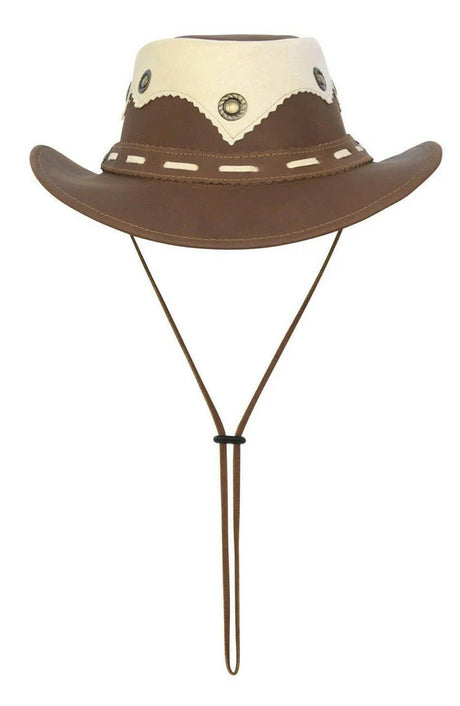Real Oily Leather Outback Bush Hat Western Aussie Style Hat